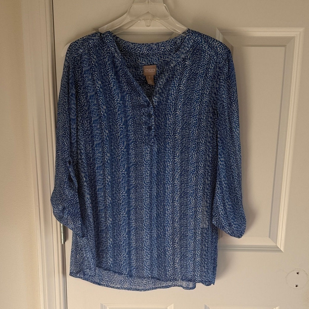 Chico's Blue Patterned Women's Top
